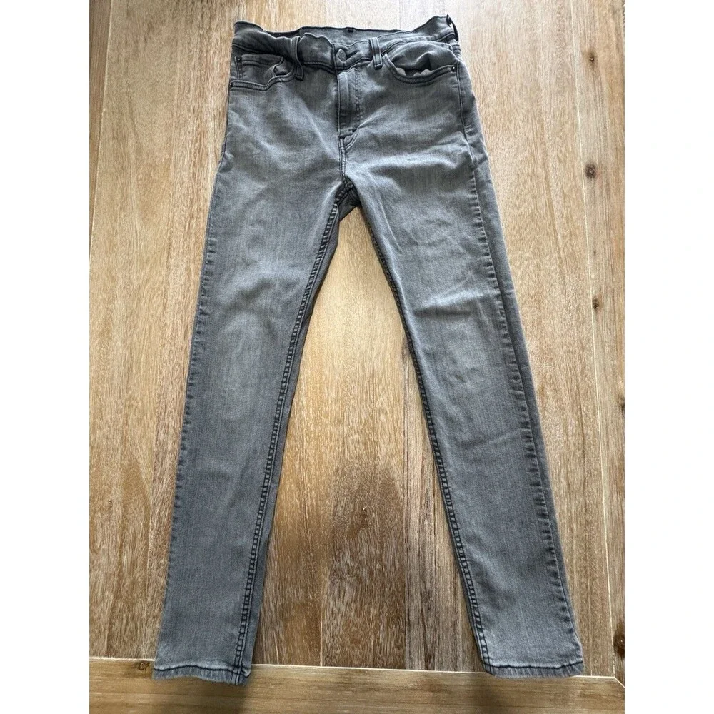 Levis 510 Skinny Jeans Mens 32x34 Gray Charcoal Stretch Denim Pants 05510-0978
